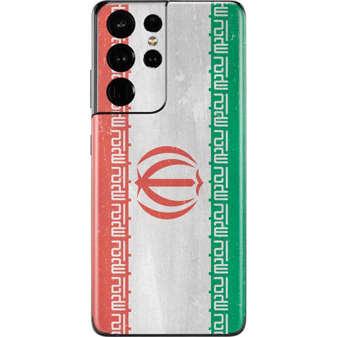 Iran Flag Distressed Galaxy S21 Ultra 5G Skin